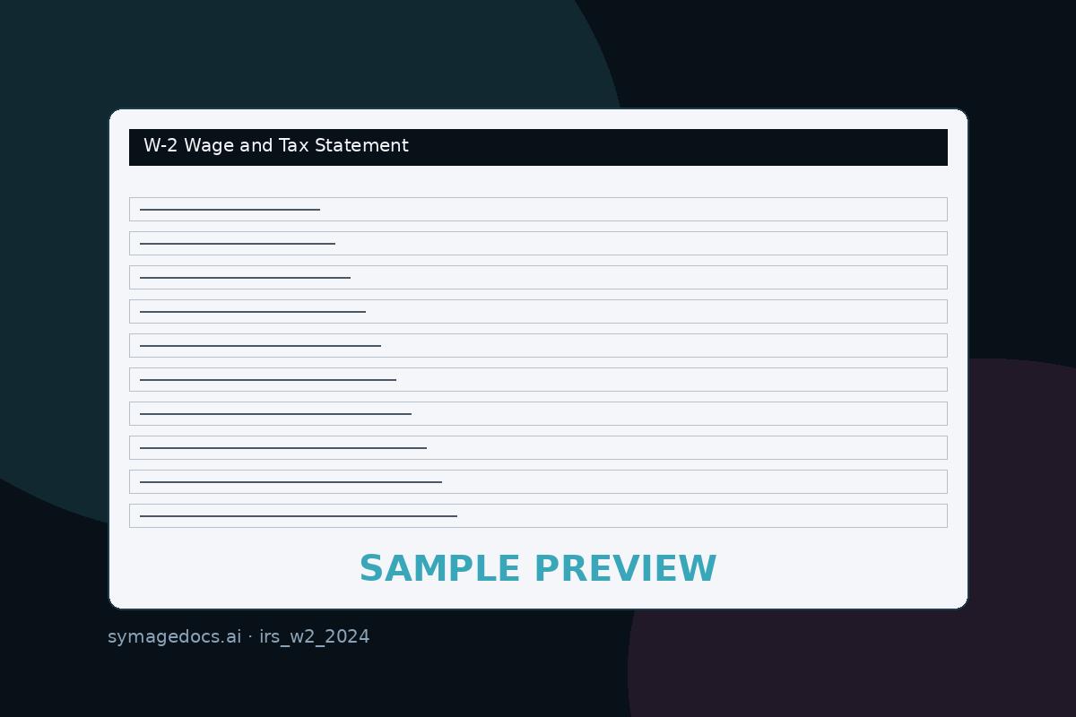 W-2 Wage and Tax Statement preview with ground-truth bounding boxes